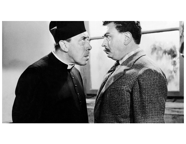 Immer auf Konfrontationskurs: Don Camillo (Fernandel, links) und Peppone (Gino Cervi). | Bild: ARD Degeto/BR